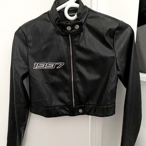 PrettyLittleThing cropped biker jacket
